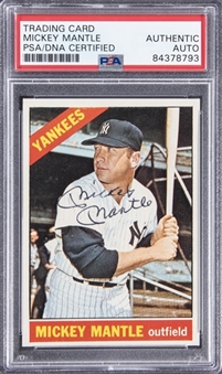 1966 Topps #50 Mickey Mantle Signed Card – PSA/DNA Authentic